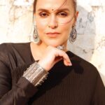 Neha Dhupia Instagram - 🖤 … me on Monday thinking about #athursday 🤩 … muah @florianhurel @bhaktilakhani #ootd Outfit - @faabiianaoffical @vandafashionagency Jewellery - @neetaboochrajewellery @ascend.rohank Styled by - @twofoldstyles 📸 @kapilcharaniya