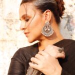 Neha Dhupia Instagram - 🖤 … me on Monday thinking about #athursday 🤩 … muah @florianhurel @bhaktilakhani #ootd Outfit - @faabiianaoffical @vandafashionagency Jewellery - @neetaboochrajewellery @ascend.rohank Styled by - @twofoldstyles 📸 @kapilcharaniya