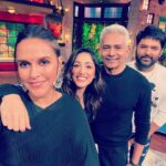 Neha Dhupia Instagram - 🖤 … hum Thursday wale … Saturday ko aapko entertain karne aa rahe hain … tune in tonight on @tksshowofficial on @sonytvofficial at 9.30 pm … and ofcourse #athursday streaming now on @disneyplushotstar @atulkulkarni_official @yamigautam @behzu @ronnie.screwvala @premnathrajagopalan @pashanjal @hasanainhooda