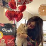 Neha Sharma Instagram – Me with my Valentine-Joy, and her valentine- @Droolsindia!! Only love 💗 #ad