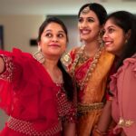 Niharika Konidela Instagram - Ok I can explain. They were fixing my heels. 😬 . If these two aren’t the perfect bridesmaids, I don’t know who are. Love you girls! 🤗😘