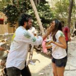 Niharika Konidela Instagram - HOLI 2020! With the next new fam! 💙💚💛🧡💜🖐🏼🖐🏼 Chennai, India