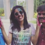 Niharika Konidela Instagram – Loved celebrating this crazy festival with my family, friends and my team:) 💜🧡💙💛💚