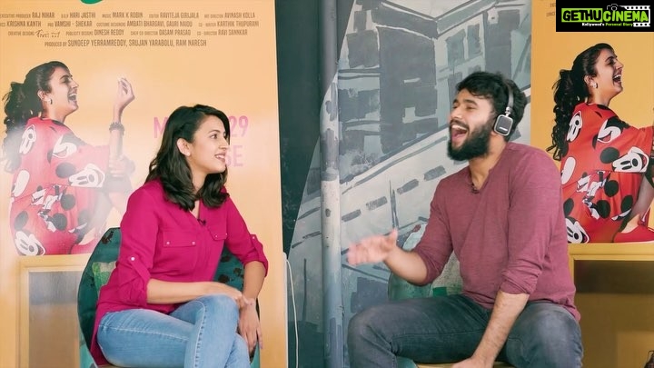 Niharika Konidela Instagram - We tried it and loved it! THE WHISPER CHALLENGE! #suryakantham #march29th @pranithbramandapally @actorrahulvijay @nirvanacinemas