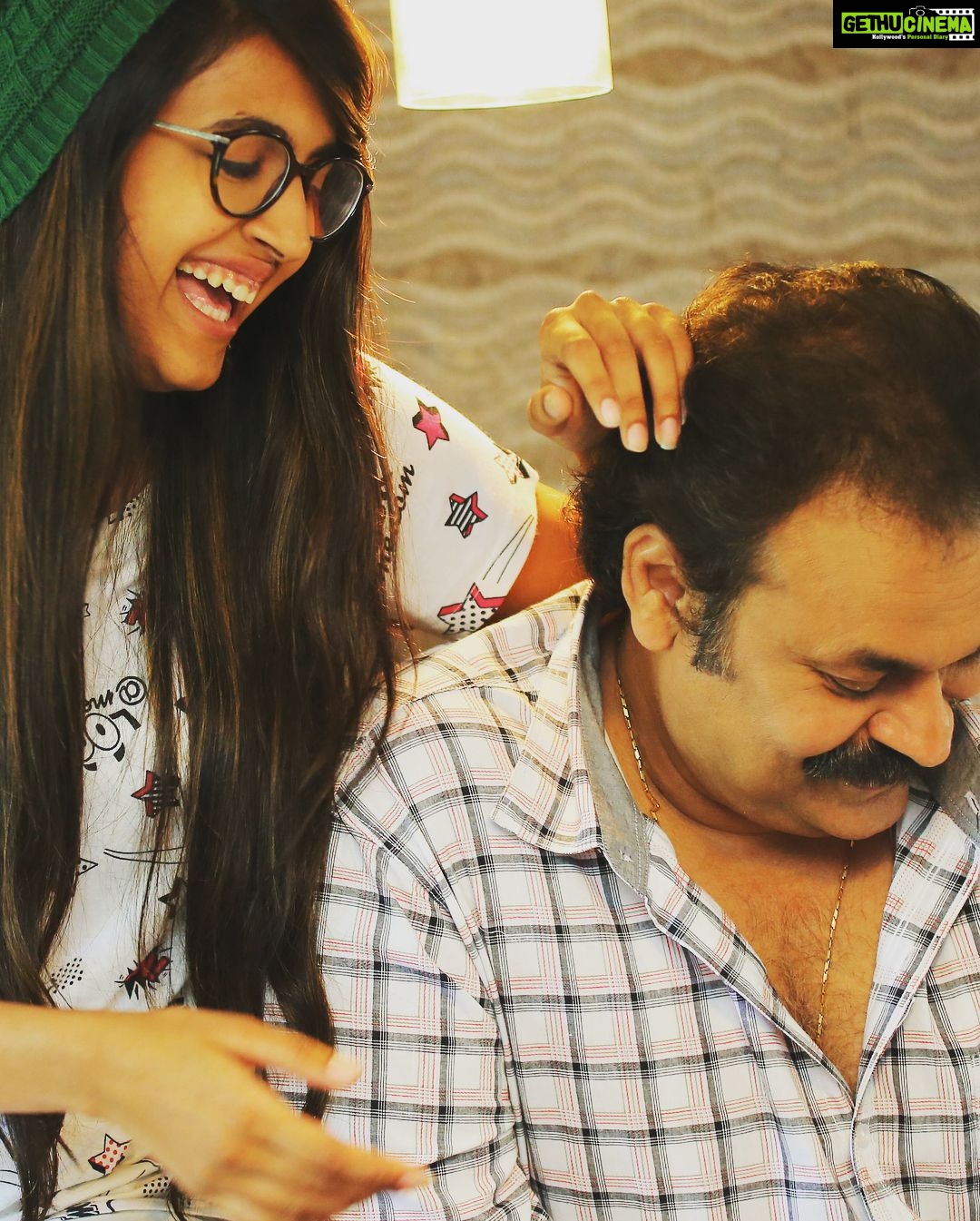 Niharika Konidela Instagram - Happiest Birthday Daduuuuuu!! My biggest supporter. My 10year old kid. My Mr. Know it all. My comic tonic. My ‘I won’t smile for pictures’. My angry bird. My most favourite person! Thank you for everything! 😘😘😘 Love you to the moon and back! ❤️
