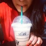Niharika Konidela Instagram - I ain't so excited about it.. but ill just go with the flow :p Starbucks yo! #whitechocolate #bestie #goodstuff