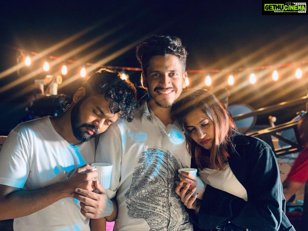 Niharika Konidela Instagram - Happiest birthday to the supremely talented Cinematographer of my next #NV @danushbhaskar! 🥳🎥✨ To the man who enjoys watching others in distress (Like how we were shivering to death but you smile away for the picture) But also someone who lightens up the whole set with your stories! 😂 You are going to go places! P.s. thanks for framing our faces so nicely! 🤗
