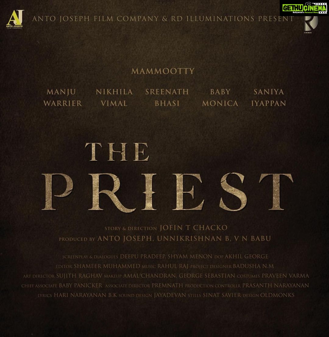 Nikhila Vimal Instagram - THE PRIEST 🤎 . . @thepriest_film