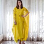 Nisha Agarwal Instagram – Feeling like sunshine in this Kaftan inspired outfit by @shikha_mehta.official 

#ad #indianwear #fusionwear #indiandesigners #indiandesigner #brightlikesunshine