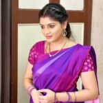 Papri Ghosh Instagram - I’m shy until you get to know me 😊 Thanks for the beautiful saree @the_ladies_corner_24 #paprighosh #pandavarillam #suntv #serial #actress #shy #saree #shyness