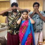 Papri Ghosh Instagram - Famous 3 monkeys See no evil, hear no evil, talk no evil @naresheswar @dhiyanisurendar #pandavarillam #kayal #kuttykayal #3monkeys #noevil #alliswell #suntv