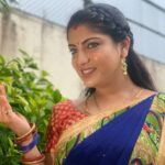 Papri Ghosh Instagram - Inner glow makes the photo perfect😊 Clicked by @naresheswar #pandavarillam #kayal #paprighosh #suntv #kuttykayal #nature #innerglow #bluesaree