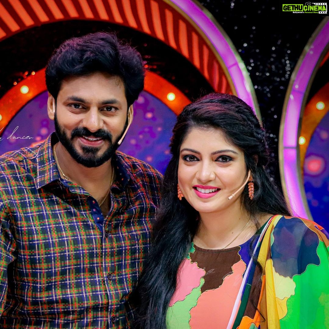 Papri Ghosh Instagram - Watch us @suntv today 12pm onwards back to back #rowdybaby & #poovathalaiya @naresheswar Colorful dress from @s2.boutiqe