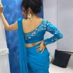 Paridhi Sharma Instagram - “A picture is a poem without words” #instapics #poses #angles #bluecolour #Designersari #ITA #paridhisharma #actress Dress designer: @mayatrijaiswar Styling : @jennysboutique__ Hair: @biswassulbha Makeup Artist: Rajesh Dada Award ITA: @anuranjan1010 @theitaofficial