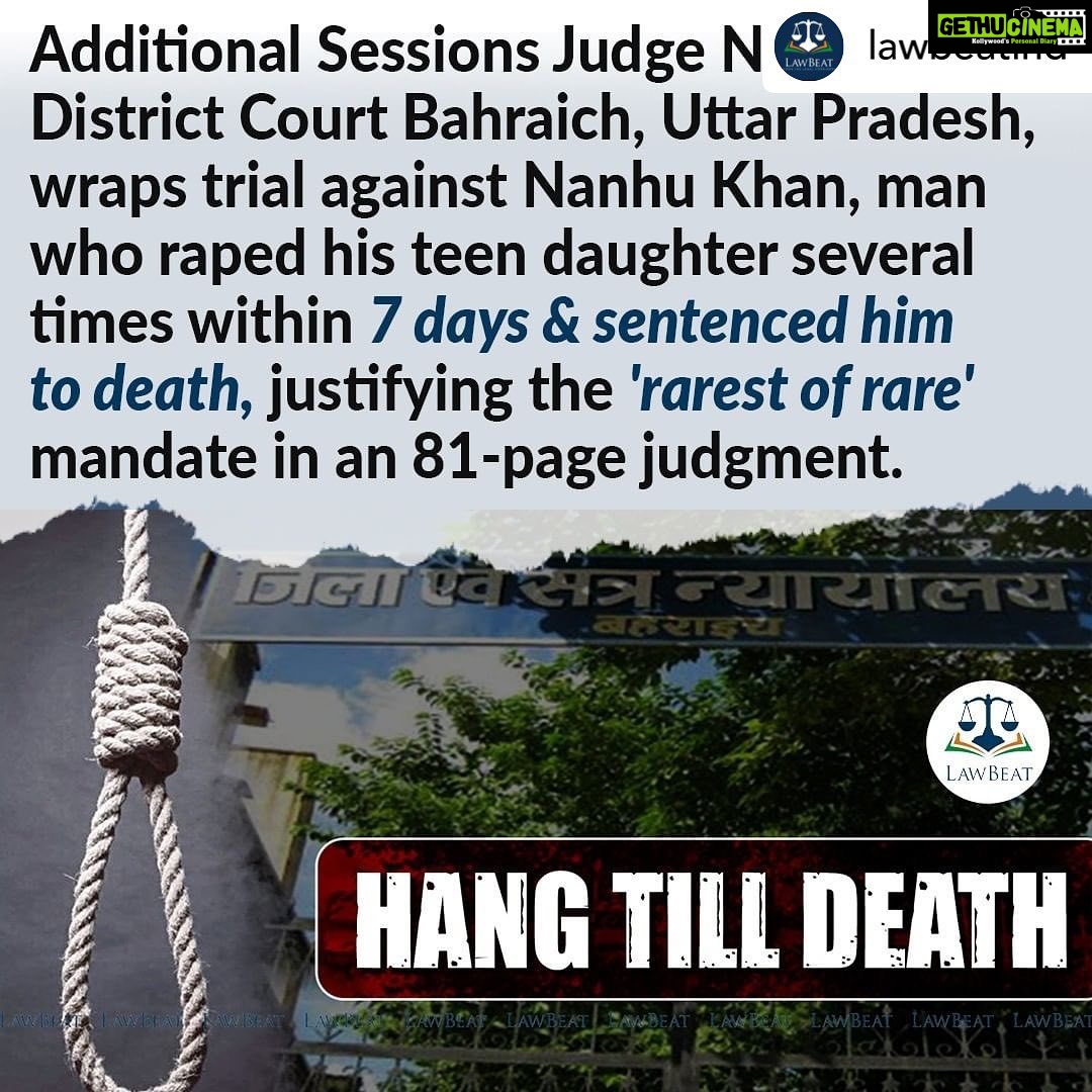 Payal Rohatgi Instagram - We as a society can’t make jokes on rape or rape victims. Pls understand. #payalrohatgi Posted @withregram • @lawbeatind “Be hanged by neck till he is dead,” said a Bahraich District Court of Uttar Pradesh, while delivering the verdict in a case where a 14-year-old girl had been repeatedly raped by her own father, one Nanhu Khan. The court noted that the case fell under the category of the 'rarest of rare'. In its exhaustive judgment, instead of referring to the girl as victim, the court named her “Shuja” in pursuance of Apex court’s ruling in Nipun Saxena vs Union of India (2018). While evaluating as to whether this case fell under the category of rarest of rare, court highlighted that it was a case where a father raped his natural minor daughter not only once but many times. #Pocso Read more on lawbeat.in or download our app on Android or IOS #legalnews #indianlegalupdates #indianlegalnews #indianlawupdates #indianlaws #indiancourts #indianlegalsystem #indianlegal #courtupdates #indiannews #law #lawyers #legaladvice #legaleagle #legalissues #indiansociety #sociolegal #courtroomupdates #courtsofindia #lawupdates #indianjudiciary #judges #indianlaws #childrights #rape #rapeculture #rapecase