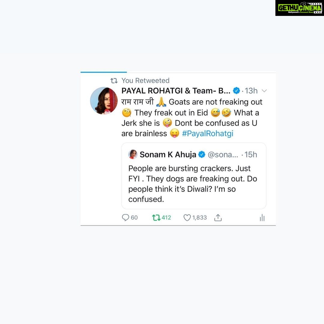 Payal Rohatgi Instagram - Brainless Donkeys 🤣 called #Feminists 😜