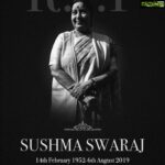Payal Rohatgi Instagram – This is an Indian Woman 🙏 #sushmaSwarajJi  Feminists of India are the shameful part of Indian history. #IronLady ॐ शांति 🙏 #PayalRohatgi