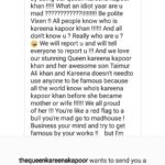 Payal Rohatgi Instagram - R we being bullied by #KareenaKapoor accounts for talking about similarities with her son's name to Mughal invader ? We didnt say bad things but #facts related to similarities in the naming game 😉 #PayalRohatgi