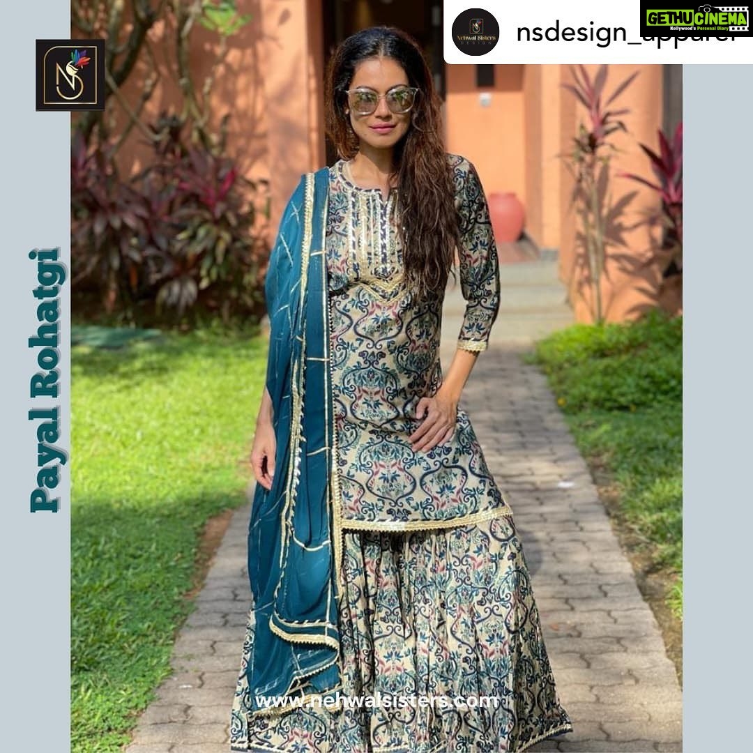 Payal Rohatgi Instagram - β€οΈ Posted @withregram β’ @nsdesign_apparel @payalrohatgi donning our beautiful sharara set, And does she look beautiful π This festive season, get that dreamy look with our best sharara sets!β¨ Order Now on www.nehwalsisters.com (link in bio) Also available on Nykaa and Limeroad at 35% off π #festivelook #celebstyle #indianfashion #shararasuits #sale #vocalforlocal #nehwalsistersdesign #payalrohatgi
