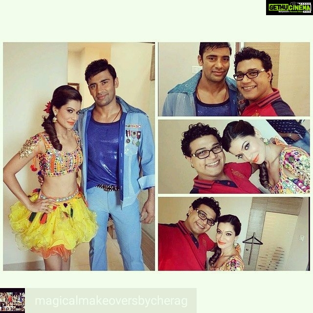 Payal Rohatgi Instagram - #paayalrohatgi #Sangramsingh ๐๐@Regrann from @magicalmakeoversbycherag - Did makeup for the very talented #Payalrohtagi and #Sangramsingh #Cheragbambboat #CelebrityMakeupArtist #StarPlus #CelebrityFace #Beautified #Makeup #Dance #Madness #Fun #NachBaliye #Season7 #CelebrityArtistic - #regrann