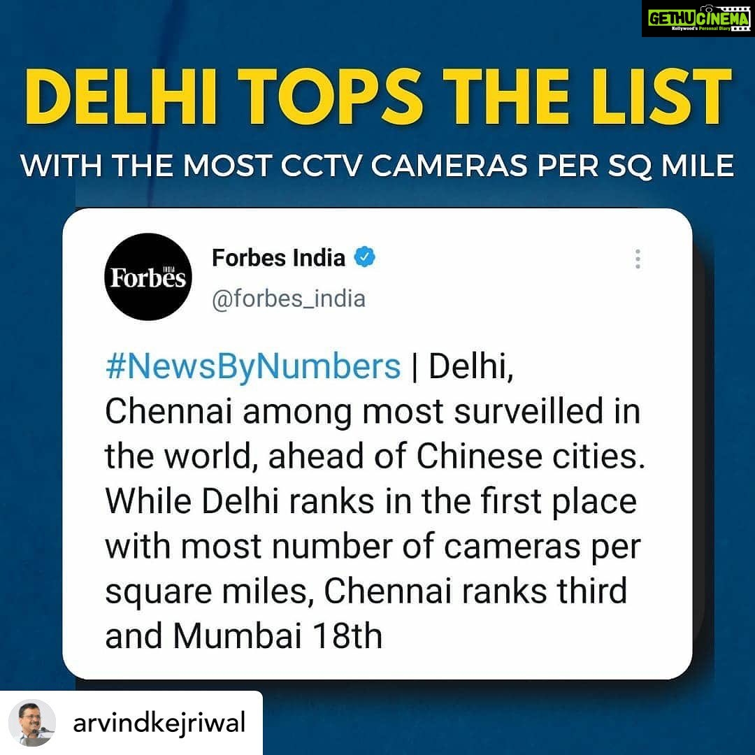 Payal Rohatgi Instagram - Sir were they installed after CAA protests ? Or Before ? If before, then I hope all the accused have been identified and arrested for burning Delhi in the name of protests. Swara will never be arrested that’s UNDERSTANDABLE to whole India. She is never wrong 🙏 Posted @withregram • @arvindkejriwal Feeling proud to say that Delhi beats cities like Shanghai, New York and London with most CCTV cameras per sq mile . Delhi has 1826 cameras, London has 1138 cameras per sq mile . My compliments to our officers and engineers who worked in mission mode and achieved it in such a short time . . #delhi #forbesindia #payalrohatgi