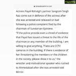 Payal Rohatgi Instagram - We have deleted Ms Rohatgi’s video on Ahmedabad Police @republicworld @republic.bharat_news as we were told to do that by our lawyers. Also DELETED uploads whether it be videos or WhatsApp chats can be retrieved in today’s times so let’s wait for law to figure out justice for Ms Rohatgi. Thanks @ahmedabadmirrorofficial for your interview with @sangramsingh_wrestler ❤️ You should also take interview of lawyer #ParimalRawal. Pls contact Sangram ji for his interview - Team Payal Rohatgi #payalrohatgi