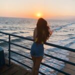 Pooja Salvi Instagram - Sunset at the Pacific Ocean 🌅 #enjoyingtheview #sundown #santamonica #losangeles Santa Monica Pier