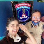 Poonam Kaur Instagram - God gives me opportunities to meet my favourite people .... 100 customised masks named #hero given to #vcsajjanar garu for his commendable work previous .... now and forever ... I would like to thank @cyberabadpolice for accepting this ...for u and all my #police brothers you all are real #hero’s .... I shall pray for your safety too ... #staysafeathome thank u @mahi.illindra for making it possible wish u good luck for all endeavours... thank u @deddimaag for making it cost to cost in such need times ... love all the masks u made ... #vcsajjanar sir reminds me of my #guru #gurugobindsinghji ....