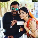 Poonam Kaur Instagram – Yay found a better pic … just before starting the shot … I demanded something 😎🤓😜 ….. happy teachers day @satyayata Garu …..
