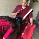 Poonam Kaur Instagram - It was like a calling from #durgaama ...... when I was finishing one of the regular programmes that I Usually do .... where this #wonderful n #pious soul gave me a saree on occasion of her birthday to me and said when ever u pray to #Durga maa🙏🌹 just wear it ..... she dedicated her life for #seva and is #bhramacharini from the age of 36 n is vibrant n super happy ... glowing like a 100 watt bulb every time .... some experiences fill ones heart with so much #gratitude .... love u amma...... #durgapuja #durgamaa #bonalu