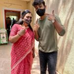 Poornima Bhagyaraj Instagram – It was great working with the talented @kalidas_jayaram in a new film and felt so happy seeing him in our special vetiver masks @poornimas_store