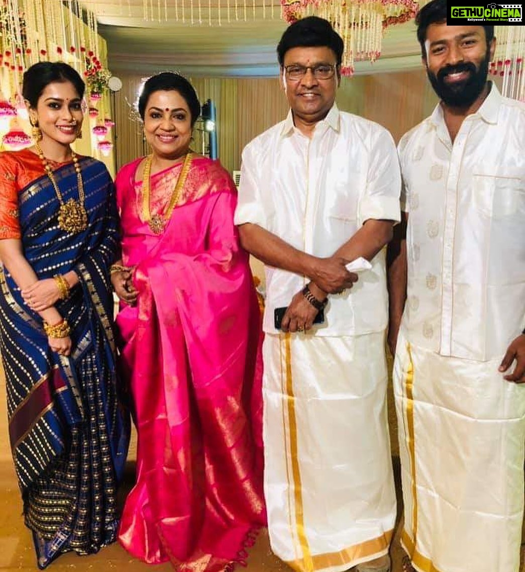 Poornima Bhagyaraj Instagram - Happy anniversary to my darlings. You both have brought so much happiness in our lives. Pray that you both will be as happy as always together. With lots and lots of love. Appa and amma 🤗😘