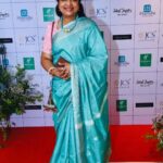 Poornima Bhagyaraj Instagram - At the inauguration of the style centre exhibition . Thank you @radhikaprithivi for the beautiful saree, blouse by my team @poornimas_store , neckpiece by @sharanyabhagyaraj