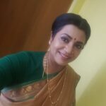 Poornima Bhagyaraj Instagram – mom’s blessings for me. on the sets of Enga veetu Meenakshi @colorstvtamil