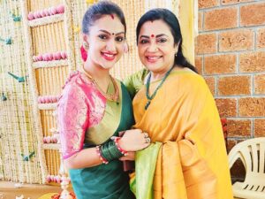 Poornima Bhagyaraj Instagram - AtPrarthana’s valaikappu. God bless you dear