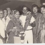 Poornima Bhagyaraj Instagram - My last day of shoot before marriage 38 years ago with dear prabhu and Charuhasan uncle and YG Mahendran and Vijayakumar sir and director C V Rajendran . Film : Unga veetu Pillai produced by Shri Muthu on 4 th Feb 1984