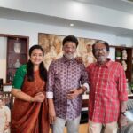 Poornima Bhagyaraj Instagram – Blessings from his Guru Shri #Bharathiraja sir on his birthday. What better way to start the day