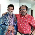 Poornima Bhagyaraj Instagram - Blessings from his Guru Shri #Bharathiraja sir on his birthday. What better way to start the day