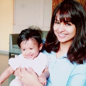 Poornitha Instagram - They say a baby changes your life! That's so true. But it's kind of funny to think about in what all ways a baby really does. 
It is truly amazing to see how Navya has completely changed me. My priorities. My desires. My life as a whole will never be the same. 
I'm the mother, I'm supposed to teach her things and mould her into a beautiful, smart human being but instead, these 6 months have been a training period for me.. actually I am still work in progress 😁

This tiny human that I made (ok fineee. Rohit helped too😜) is completely breaking my rigid ideologies. The way I thought life should be lived. My very core being. Everything is being pleasantly challenged. For instance, I am very punctual even if it’s a birthday party (oh well. I was) 
She taught me that it's really not worth hurrying and getting things done fast instead of enjoying and living every minute. Being present. Being flexible. To adjust and be ok with it. To go with the flow.
She's taught me patience, whether it was trying to get her to eat or sleep (you mommies out there know what I am talking about right 🙄) She's taught me to prioritize.
Right now, she is my priority. She needs me. She depends on me.
She taught me what is actually important.. to live in the present. Live for what is in front of you. Live for small happy moments.
To my little daughter - thank you for breaking me from my mould and shaping me as we go on this beautiful journey together :) #kalyaniunfiltered #workinprogress #grateful #motherhood #vsco #vscocam