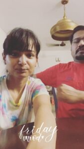 Poornitha Instagram - Couple questions with habibi🤪#crazycouple #fridayvibes #notsoperfect #vscocam