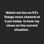 Prakash Raj Instagram – Live on #ntv #telugunewschannels