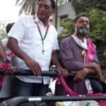 Prakash Raj Instagram – Thanks to #swarajindia leader #yogendrayadav to come and support Prakash Raj today at the campaign at Mahadevpura constituency today 🙏🏻