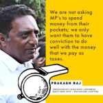 Prakash Raj Instagram – We are not asking MP’s to spend money from their pockets; we only want them to have conviction to do well with the money that we pay as taxes.
Agree with us ? Join us to raise this issue together #prakashrajforprogress #citizensvoice #thinkmaadivotemaadi #whistlehodi #democracy