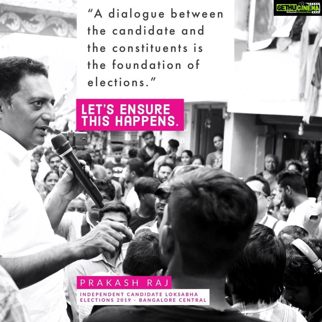 Prakash Raj Instagram - A dialogue between the candidate and the constituents is the foundation of elections. Let’s ensure this happens -Prakash Raj Support us with a missed call 7412-931-931 Get connected to our campaign, join our official WhatsApp group link below 👇 https://rebrand.ly/ISupportPrakashRaj