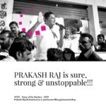 Prakash Raj Instagram – Prakashraj is sure , strong and unstoppable . He is your voice in the parliament . 
#citizensvoice #voiceoftheelection #loksabha 2019 #prakashraj #independentcandidate for #bangalorediaries #bangalorecentral