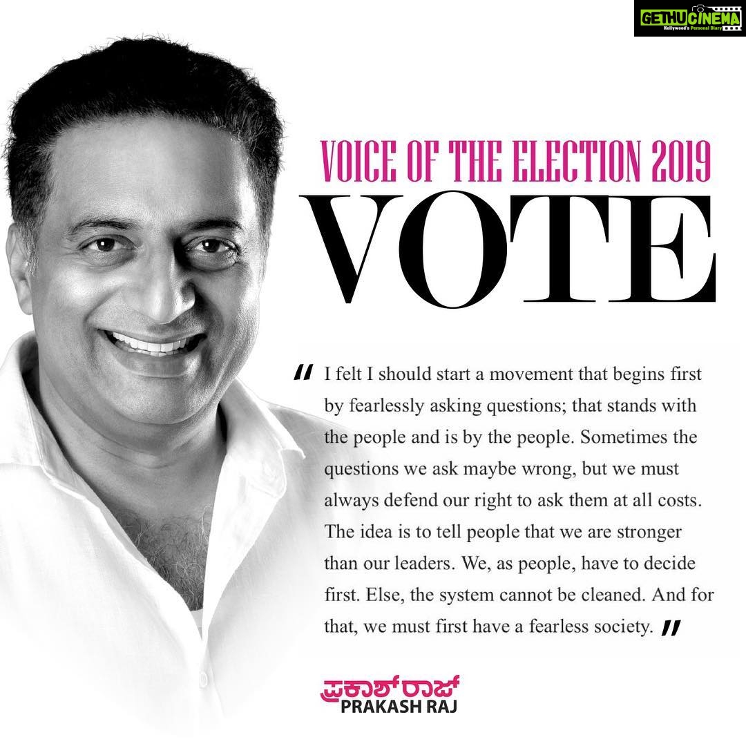 Prakash Raj Instagram - He is the only true voice who ll stand for his citizens . Vote for #Prakashraj #bringthechange he is truly the #kannadapride #Prakashraj #2019 #loksabha #bangalore_insta #bangalorecentral #kannadapride #benguluru #forthepeople #forthepeoplebythepeople #india #indiaelections #democracy #indiandemocracy #bharat #parliament #social #action #calltoaction #vote #leadership #people #change #progress