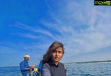Prayaga Martin Instagram - Travelling into the middle of nowhere to experience the big blue is an entirely different thing. And the fear of that is what you see on my face. Why do we seek such adventure? Maybe because we feel pushing the limit a little is going to give us more? Maybe because I feel the big blue has the answer to all the other maybes. #AMomentfortheEarth @scubacochin @vivek_0007 @its_me_caroline @athirapatel @vysakh_sivarajan @_joel_thadevues_