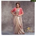 Prayaga Martin Instagram - Floral handcrafted pastel bone shade crepe silk saree from @elanclassics paired with a stylish floral sequined flap collared jacket certainly does the trick! Don't hold back...Let your joy burst forth, like flowers in the spring! Concept Direction: @fashionmongerachu Photography: @tijojohnphotography Styling: @amrutha_c_r Makeup: @pragyadk Hair: @sudhiar.hairandmakeup