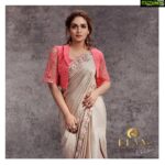Prayaga Martin Instagram - Floral handcrafted pastel bone shade crepe silk saree from @elanclassics paired with a stylish floral sequined flap collared jacket certainly does the trick! Don't hold back...Let your joy burst forth, like flowers in the spring! Concept Direction: @fashionmongerachu Photography: @tijojohnphotography Styling: @amrutha_c_r Makeup: @pragyadk Hair: @sudhiar.hairandmakeup