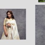 Prayaga Martin Instagram - Six Yards of Pure Grace!! In a world full of changing new trends, I'm pleased to find something still classy in this gorgeous Kancheepuram saree classed up with a combination of metallic gold and splashes of white woven with trendy linear pattern all over the body. Beautifully Crafted for me by @elanclassics #elandesignerstudios